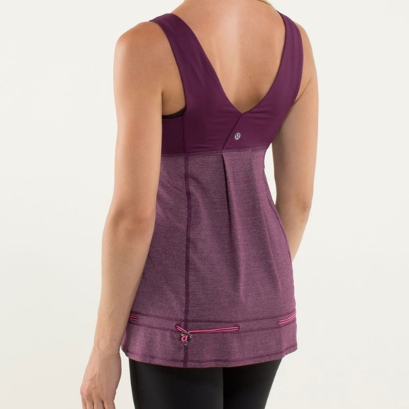 Lululemon Drawstring Hustle & Bustle Plum Tank - Picture 1 of 7